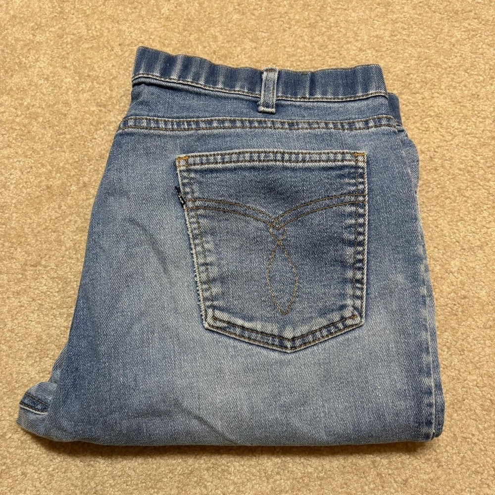 Vtg 80s Levis Jeans Mens 36x28.5 Blue Tab Relaxed Straight Denim USA Skosh Faded - Picture 9 of 16